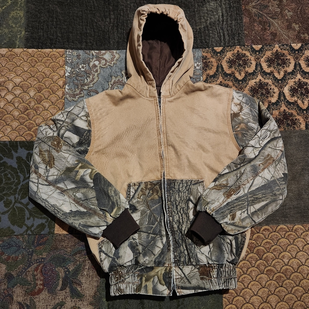 BASS PRO Jacket Boys' Youth Canvas Camo Hunting Shooting Outerwear